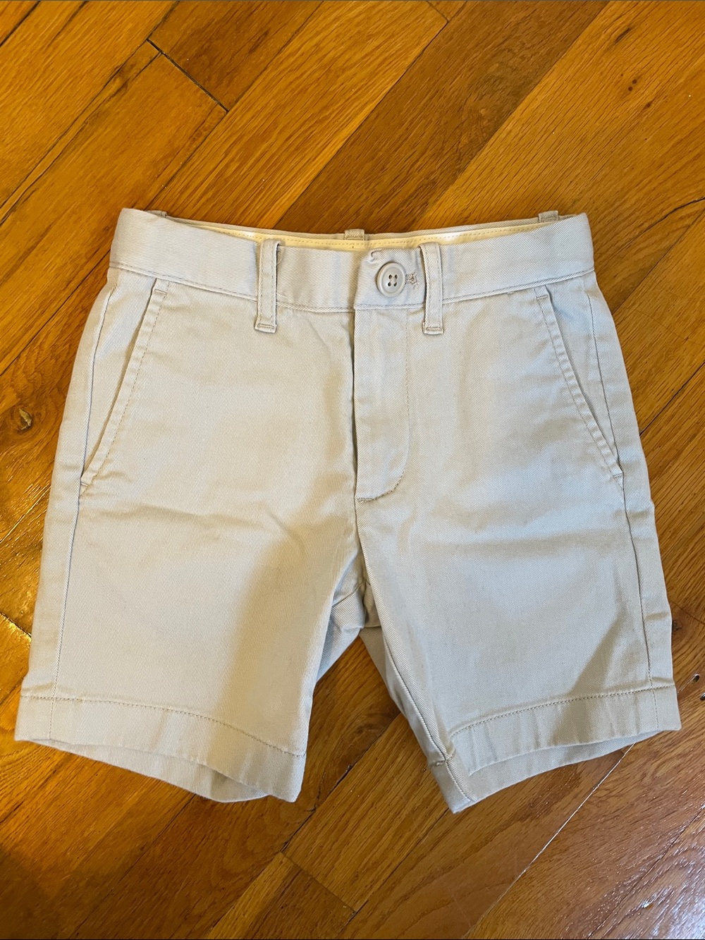 Crewcuts Light Khaki Flat-Front shorts